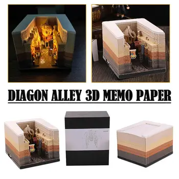 Диагональная Аллея 3D DIY House Memo Paper С Подсветкой Блокнот 2024 Календарь Для Школы Бизнеса Семьи Стикеры Рождество L2R2