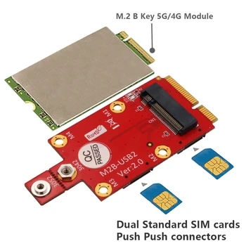 конвертер для M.2 для Ключа B в Mini PCI-E Адаптер с Двойным Слотом для карт NANO для модуля 3G 5G Dropship