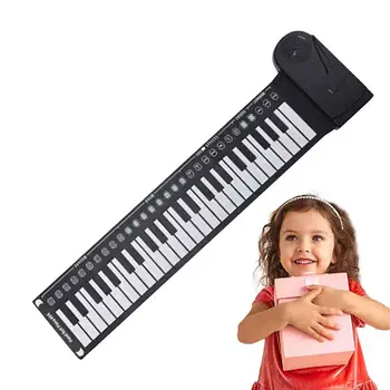 Коврик для пианино, электрическая Портативная складная музыкальная клавиатура, 49 клавиш, Музыкальная клавиатура, Обучающая игрушка для детей, начинающих и взрослых