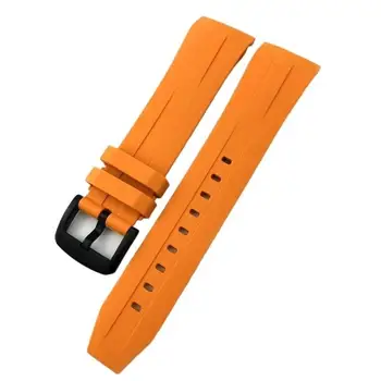 Резиновый Ремешок для часов PCAVO 21 мм 22 мм Подходит для Tissot T120417 T120407 SEASTAR Sport Diving Ремешок Для Часов Черный Оранжевый