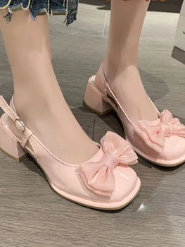 Обувь Sweet Mary Janes в японском стиле, женские французские винтажные туфли-лодочки с бантиком, женская дизайнерская модная обувь с пряжкой и ремешком 2023