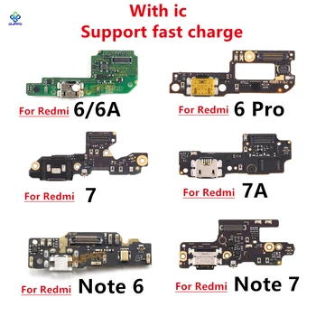 Оригинальная быстрая зарядка Оригинальный разъем USB-порта зарядного устройства для док-станции Гибкий кабель для док-станции Xiaomi Redmi Note 6 7 6A 7A Pro