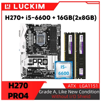 Восстановленная материнская плата H270 PRO4 + Комплект I5-6600 + 16 ГБ (2x8 ГБ) с поддержкой процессорной памяти LGA1151 DDR4