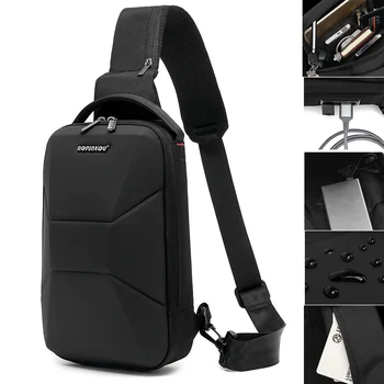 SUUTOOP 7,6-дюймовая мужская кожаная сумка через плечо с USB, многофункциональная сумка через плечо, водонепроницаемая сумка-мессенджер для женщин