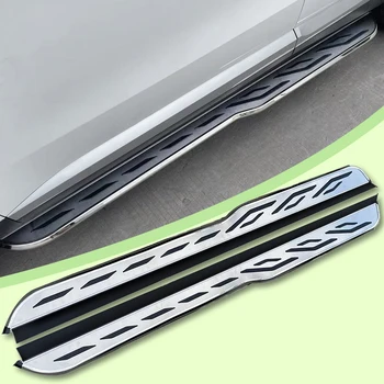 2 шт. Серебристо-алюминиевые двойные боковые подножки кабины, перекладины Nerf, подножки (с кронштейнами) Подходит для Ford ecosport 2013-2023