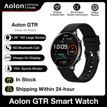 Мужские Смарт-часы Aolon GTR Всегда на дисплее Bluetooth Call Smartwatch с 1,39-дюймовым HD-экраном Для мониторинга Сердечного Ритма В режиме реального времени