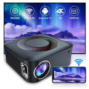 X5 Projector Smart 1080P Full HD Movie Proyector, поддержка видеопроектора 4K, домашнего кинотеатра 2 + 16G, Wi-Fi проектора-EU Plug