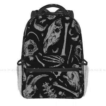 Повседневная школьная сумка большой емкости, рюкзаки для ноутбука с костями и черепом, многофункциональный мягкий рюкзак для подростка