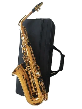 Новый Альт-саксофон YAS-62 Gold Key, Супер Музыкальный инструмент, высококачественный Электрофоретический золотой мундштук для саксофона, Профессиональный