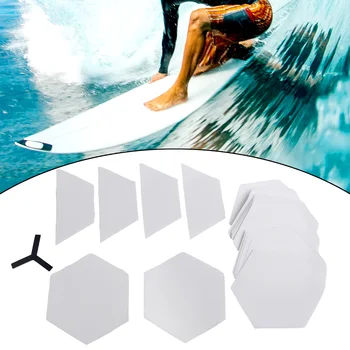 22шт Доска Для серфинга Прозрачная Палубная Накладка Для Захвата Тяги Surfpad Нескользящие Наклейки DIY Винил 6.3x5.5 дюймов Снаряжение Для Водных видов Спорта Серфинга