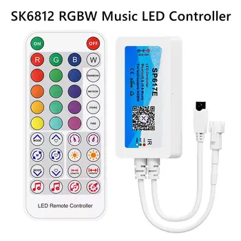 SP617E-SK6812 Музыкальный контроллер RGBW Со Встроенным Микрофоном WS2814 SM16704 TM1824 Светодиодная Лента Bluetooth APP и ИК-пульт дистанционного управления DC5-24V