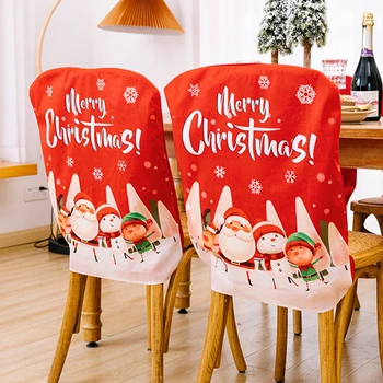 Новый 2024 Год Шляпа Санта-Клауса Чехол для стула Рождественские украшения для домашнего стола Рождественские Украшения Navidad Рождественские Подарки