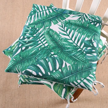 Подушка для сиденья из пены с эффектом памяти, зеленый лист тропической пальмы Telopea monstera ceriman 40x40 см, украшение для дома