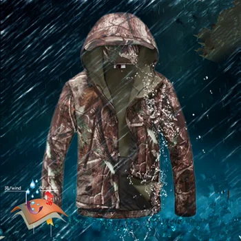Мужская военная тактическая флисовая куртка softshell из кожи акулы с капюшоном, уличная тепловая водонепроницаемая ветрозащитная куртка-ветровка из мягкой оболочки, пальто