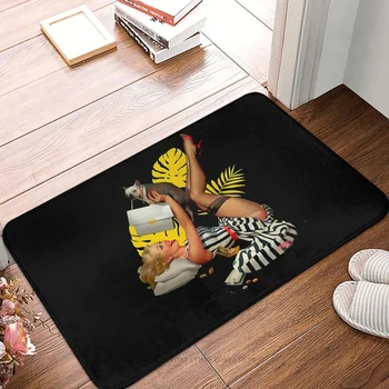 Нескользящий коврик для ног Pin Up Girl, Винтажный коврик для ванной собаки, кухонный коврик для молитвы, домашний современный декор