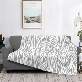 Современные серо-белые одеяла с изображением животных в виде зебры, Флисовые декоративные полосы, Многофункциональные Мягкие одеяла для постельных принадлежностей в спальне